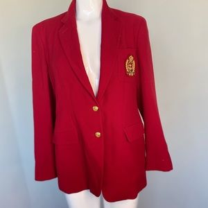 Ralph Lauren Red emblem logo prep blazer size 6